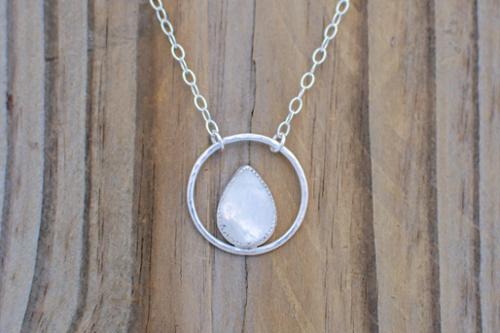 Moonstone on sterling silver