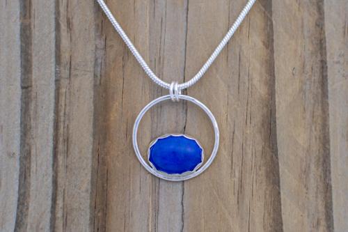 Blue onyx on sterling silver