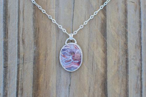 Mexican crazy lace agate on sterling silver
