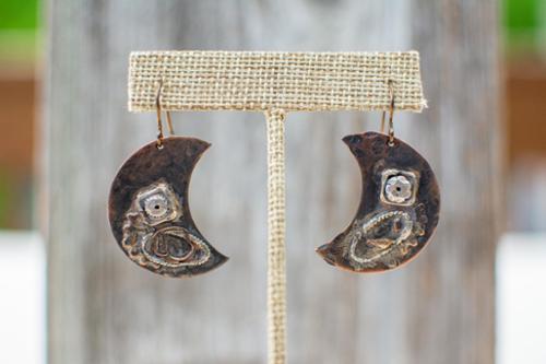 Bi-metal sterling and copper earrings with niobium steel earwires